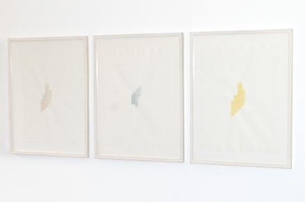 Ekkehard Neumann, Wasserfarbenblätter, 2010/11, Aquarell auf Bütten, je 65 x 50 cm, Ausstellungsansicht