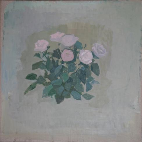 Fernando X. González, Fleurs, 2020, Öl auf Leinwand, 80 x 80 cm