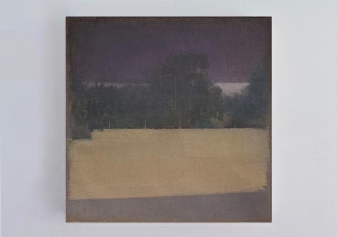 Fernando X. González, Paysage / Lac, 2020, Öl auf Leinwand, 60 x 60 cm