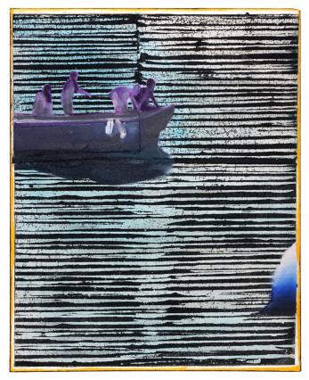 Christofer Kochs, An den Rändern der Erinnerung, 2023, Öl auf gefalteter Leinwand, 50 x 40 cm